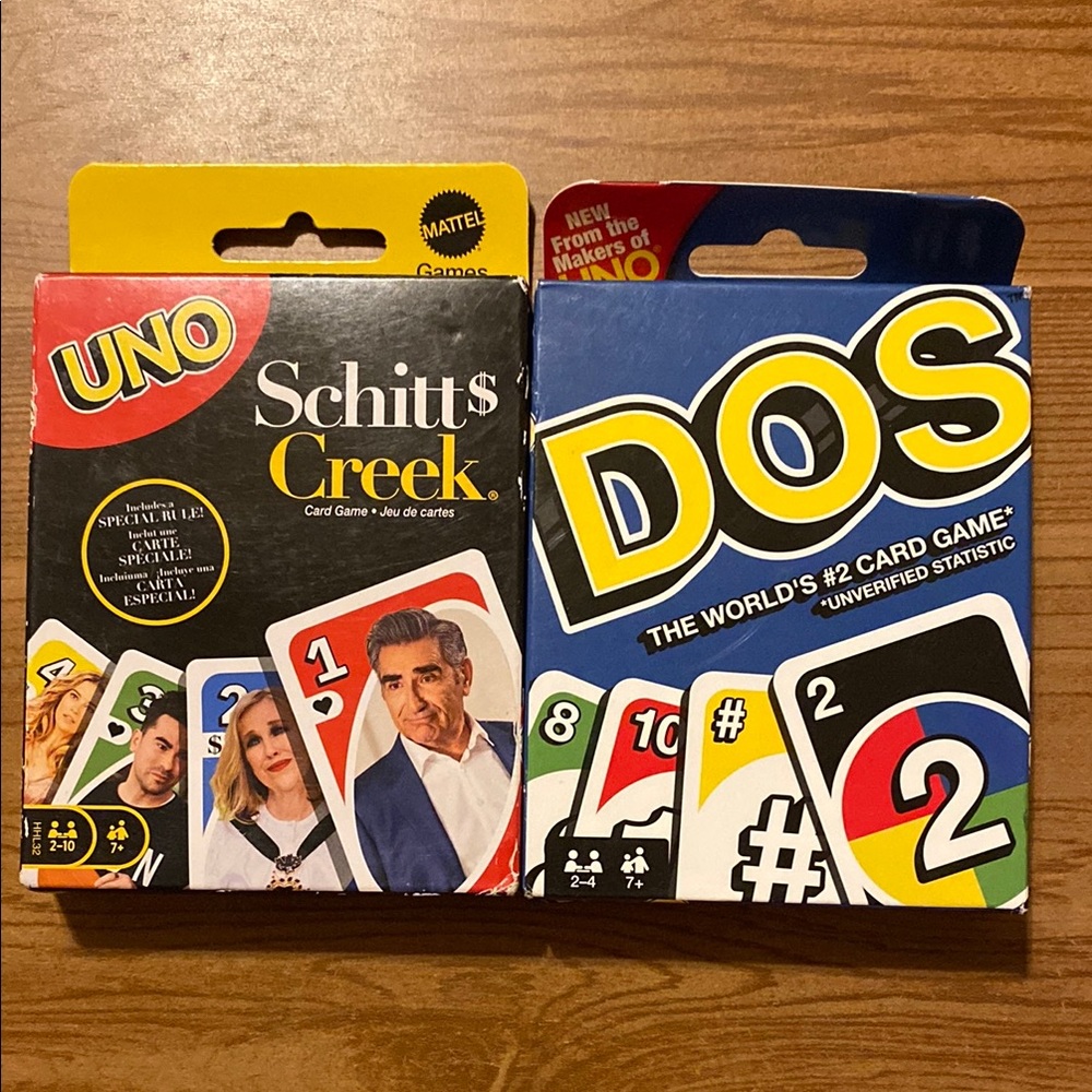 NIB UNO Schitt's Creek and DOS Card Game Set by Mattel
